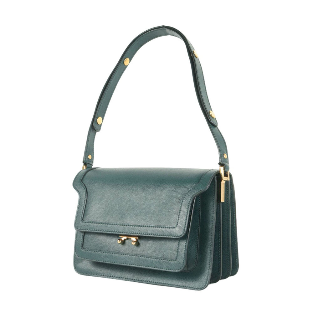 MARNI (Marni) Green Trunk Bag TRUNK MEDIUM BAG Shoulder Crossbody Leather Mad...